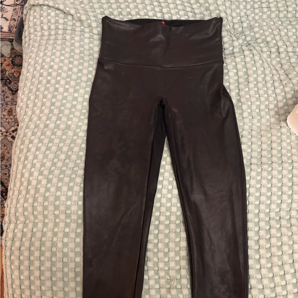 SPANX Black Faux Leather Leggings
